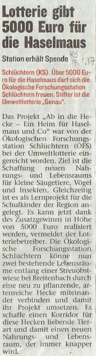 Bericht vom 07.01.2017